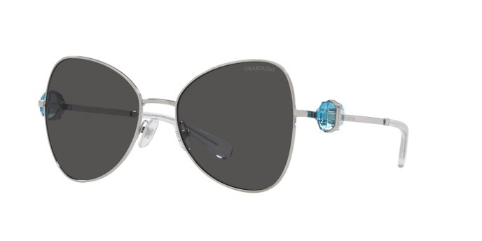 Sunglasses Swarovski SK 7002 (400187) color argento shape butterfly lenses grigio scuro