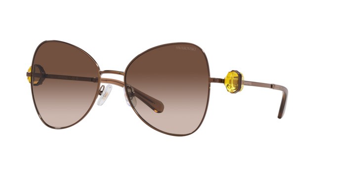Sonnenbrillen Swarovski SK 7002 (400213) farbe metal brown form schmetterling gläser marrone sfumato