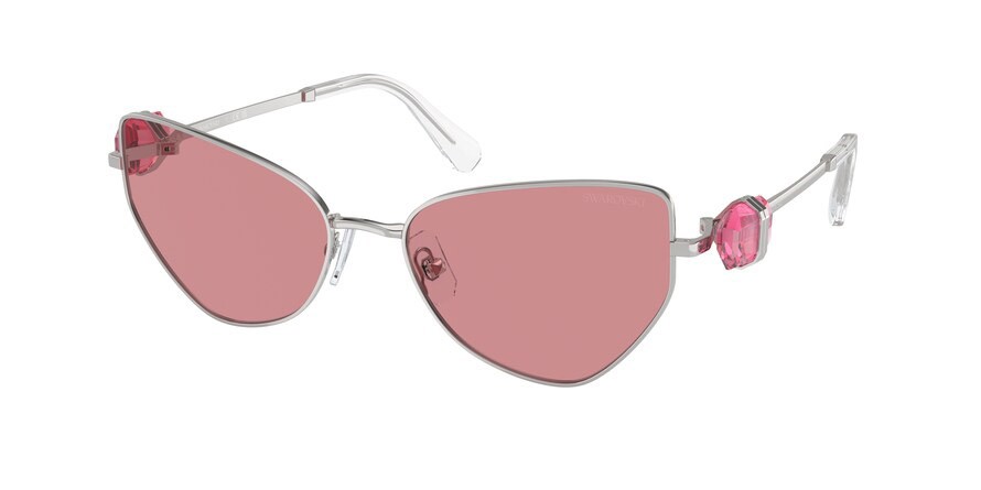 Sunglasses Swarovski SK 7003 (400184) color argento shape irregular lenses rosa