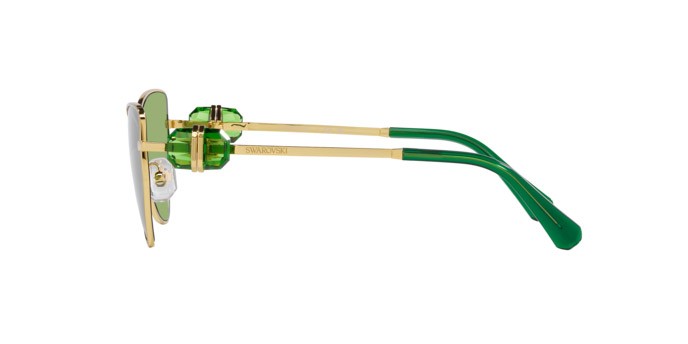 Occhiali da sole Swarovski SK 7003 (4004/2) colore oro forma irregolare lenti verde scuro