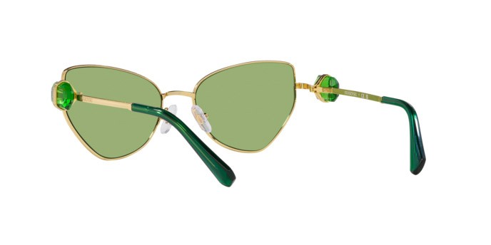 Occhiali da sole Swarovski SK 7003 (4004/2) colore oro forma irregolare lenti verde scuro