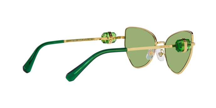 Occhiali da sole Swarovski SK 7003 (4004/2) colore oro forma irregolare lenti verde scuro