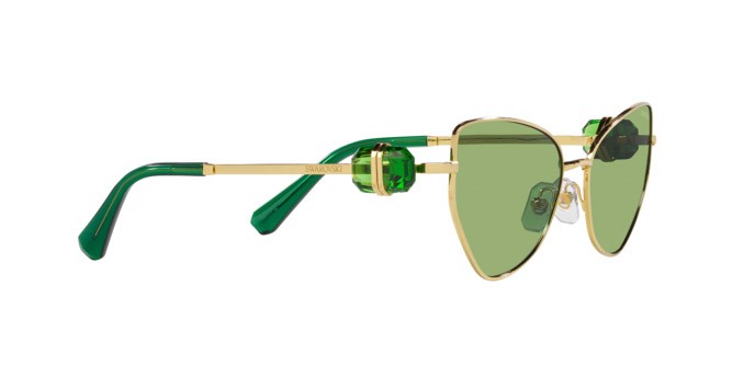 Occhiali da sole Swarovski SK 7003 (4004/2) colore oro forma irregolare lenti verde scuro