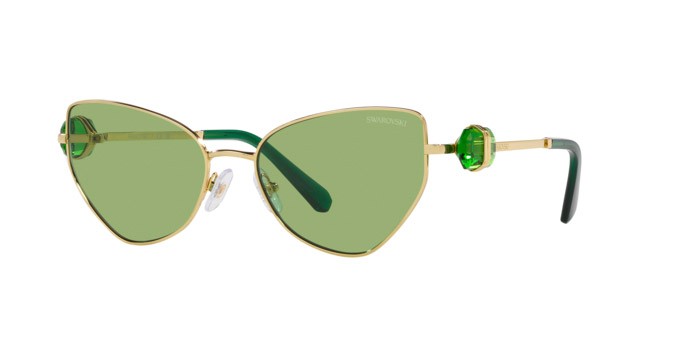 Occhiali da sole Swarovski SK 7003 (4004/2) colore oro forma irregolare lenti verde scuro