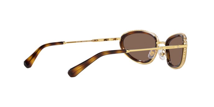 Sunglasses Swarovski SK 7004 (400473) color oro/nero shape irregular lenses marrone scuro