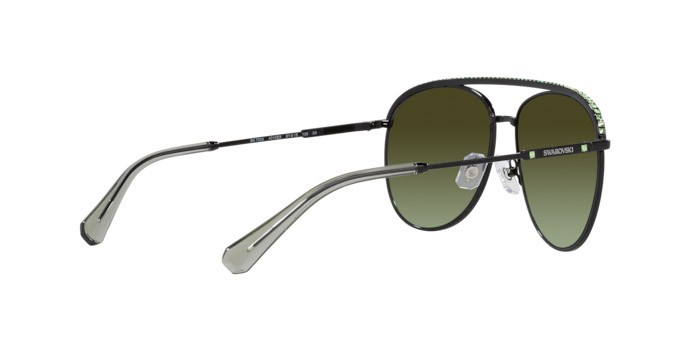 Sunglasses Swarovski SK 7005 (4010E8) color nero shape aviator lenses verde sfumato marrone