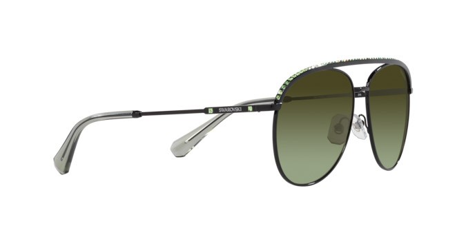 Sunglasses Swarovski SK 7005 (4010E8) color nero shape aviator lenses verde sfumato marrone
