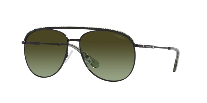 Sunglasses Swarovski SK 7005 (4010E8) color nero shape aviator lenses verde sfumato marrone