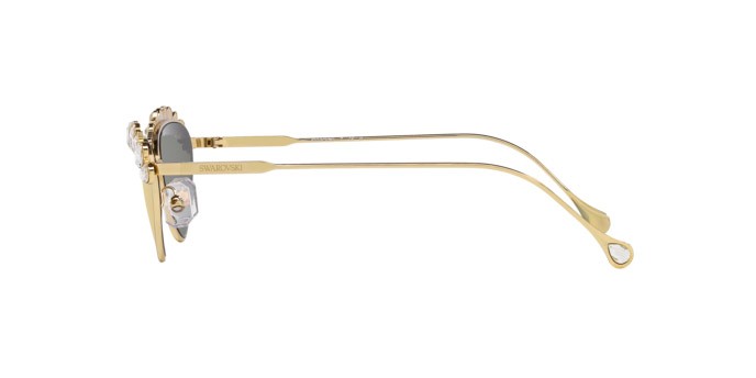 Sunglasses Swarovski SK 7009 (40137P) color oro pallido shape irregular lenses marrone specchiato oro