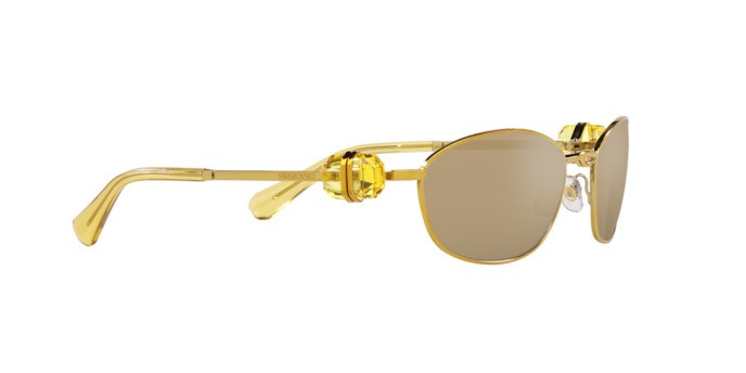 Sunglasses Swarovski SK 7010 (4007D8) color giallo oro shape oval lenses giallo a specchio