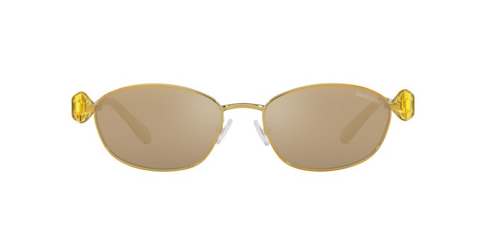 Sunglasses Swarovski SK 7010 (4007D8) color giallo oro shape oval lenses giallo a specchio