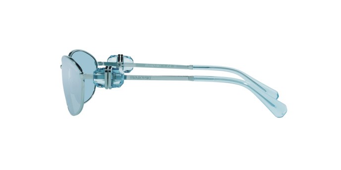 Sonnenbrillen Swarovski SK 7010 (40081N) farbe azzurro form oval gläser azzurro specchiato argento
