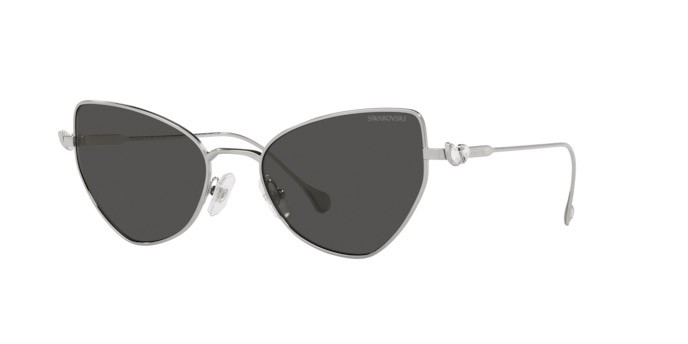 Sunglasses Swarovski SK 7011 (400187) color argento shape irregular lenses grigio scuro