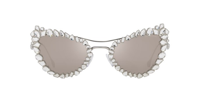 Occhiali da sole Swarovski SK 7011 (4001AP) colore argento forma irregolare lenti clear mirror real platinum