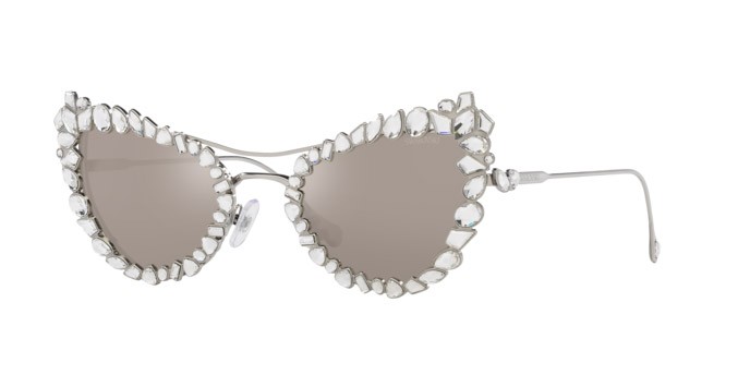 Occhiali da sole Swarovski SK 7011 (4001AP) colore argento forma irregolare lenti clear mirror real platinum