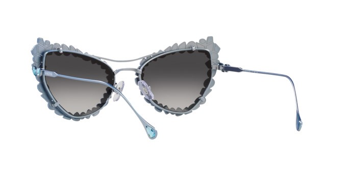 Sunglasses Swarovski SK 7011 (40198G) color celeste opaco shape irregular lenses sfumato grigio