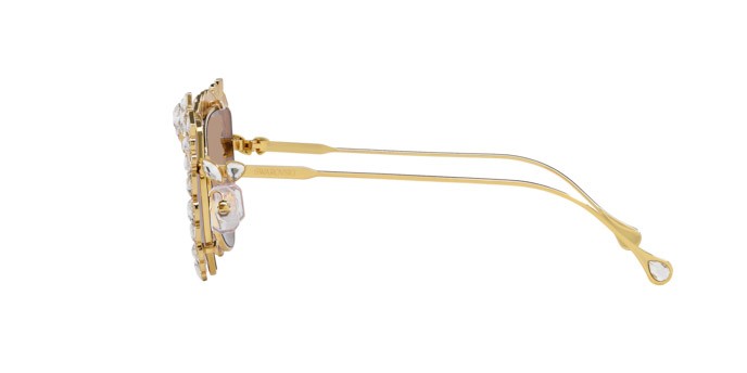 Sunglasses Swarovski SK 7011 (402263) color oro shape irregular lenses marrone chiaro