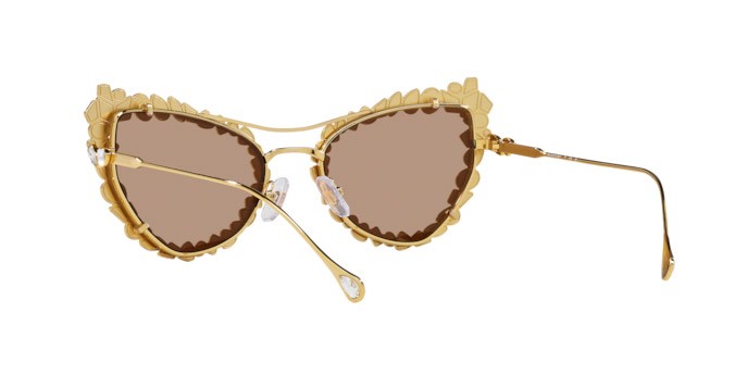 Sunglasses Swarovski SK 7011 (402263) color oro shape irregular lenses marrone chiaro