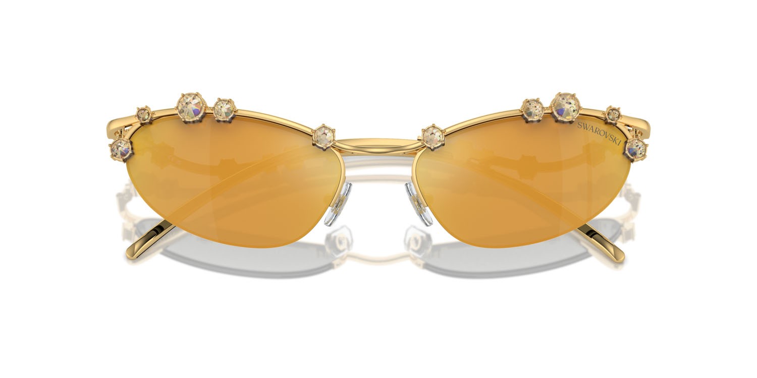 Sunglasses Swarovski SK 7016 (40047P) color oro shape oval lenses marrone specchiato oro