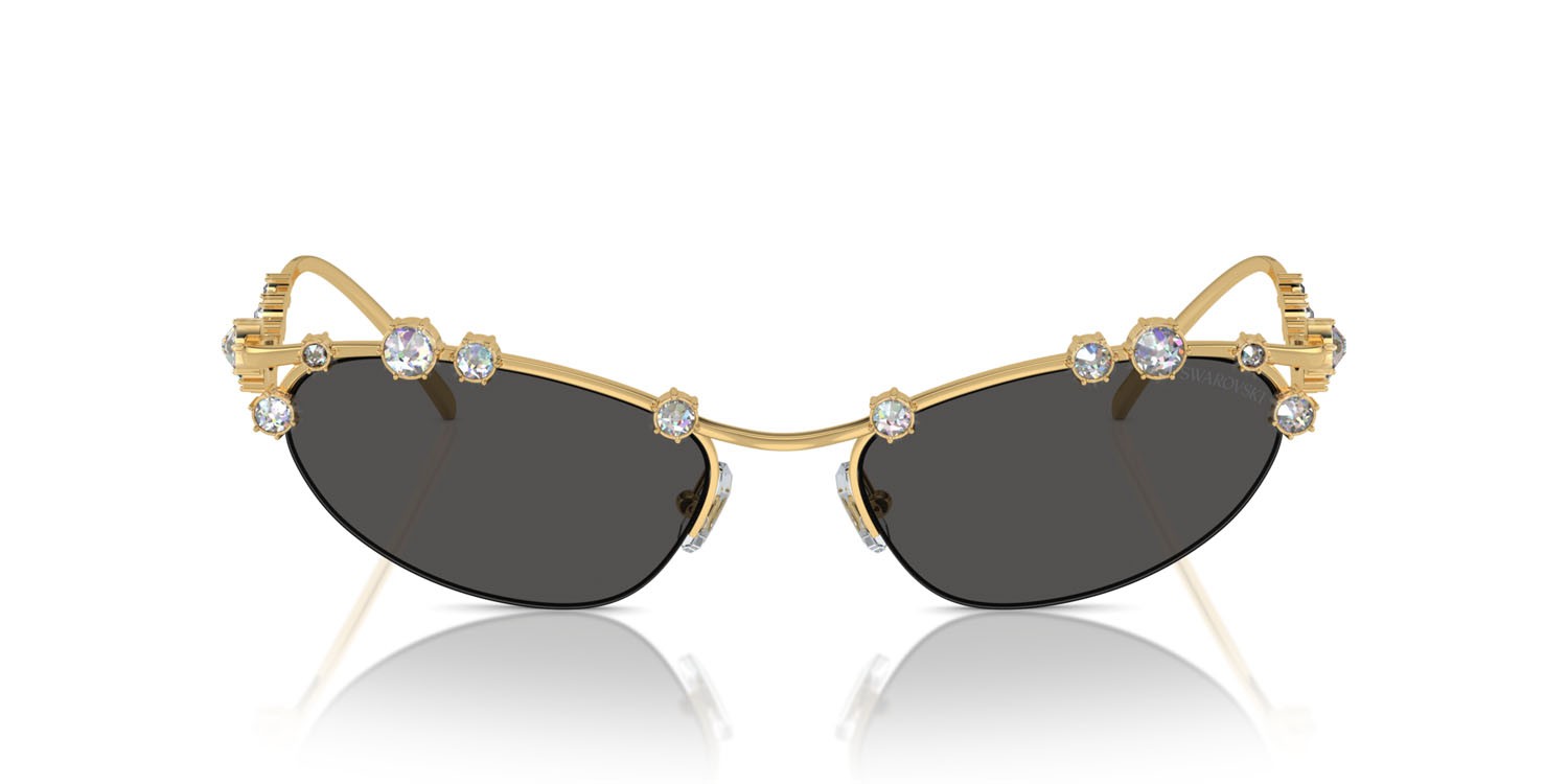 Sunglasses Swarovski SK 7016 (400487) color oro shape oval lenses grigio scuro