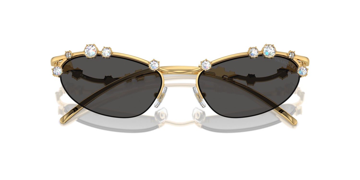 Sunglasses Swarovski SK 7016 (400487) color oro shape oval lenses grigio scuro