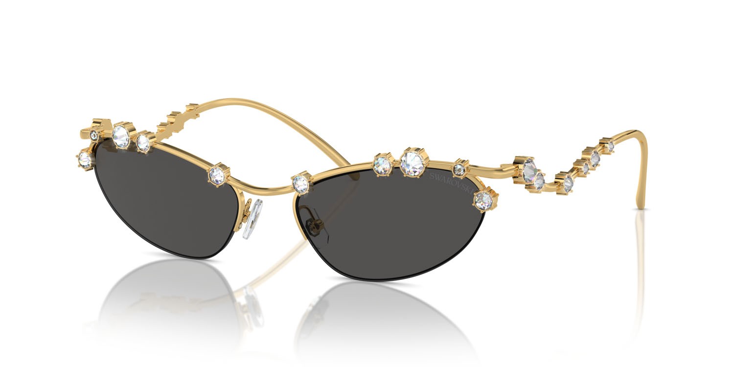 Sunglasses Swarovski SK 7016 (400487) color oro shape oval lenses grigio scuro