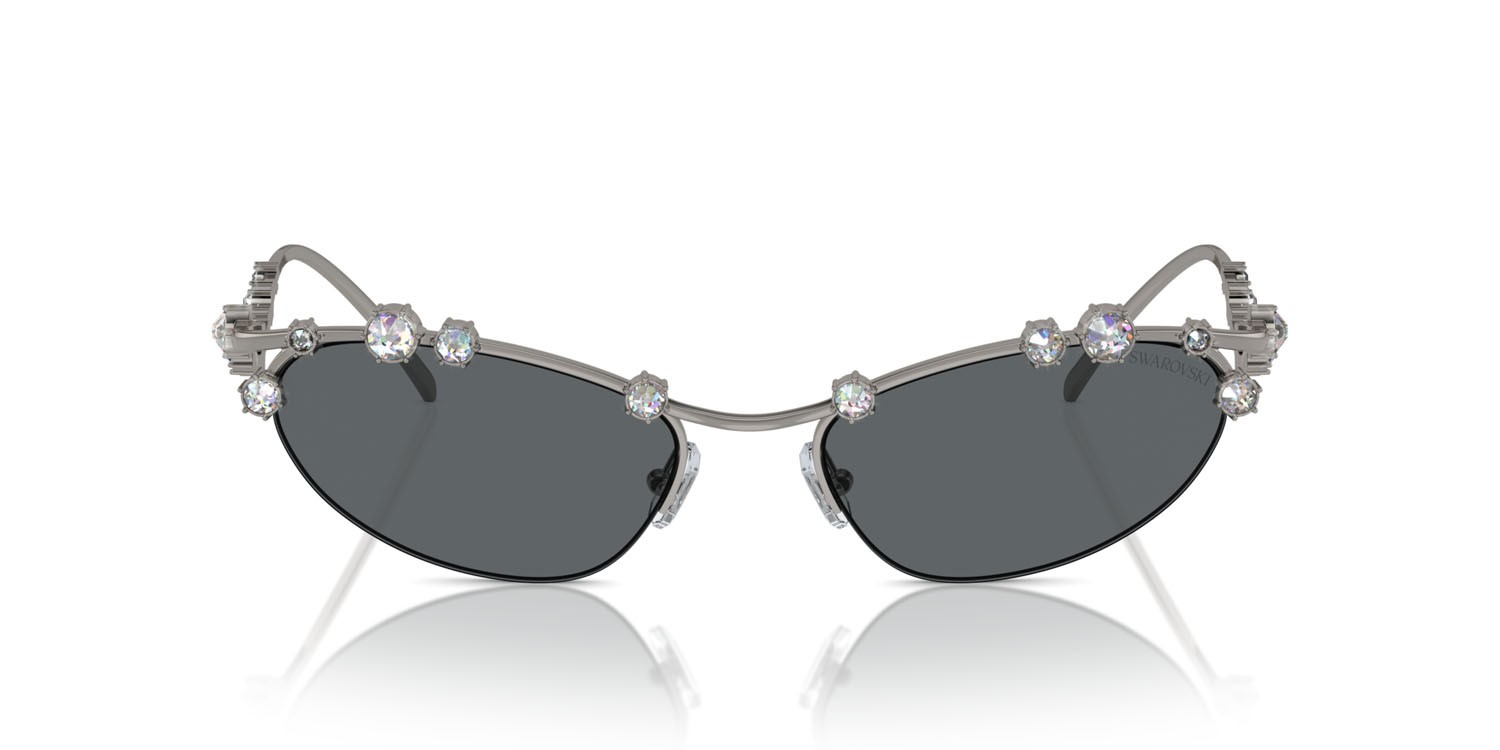 Sunglasses Swarovski SK 7016 (400987) color gunmetal shape oval lenses grigio scuro