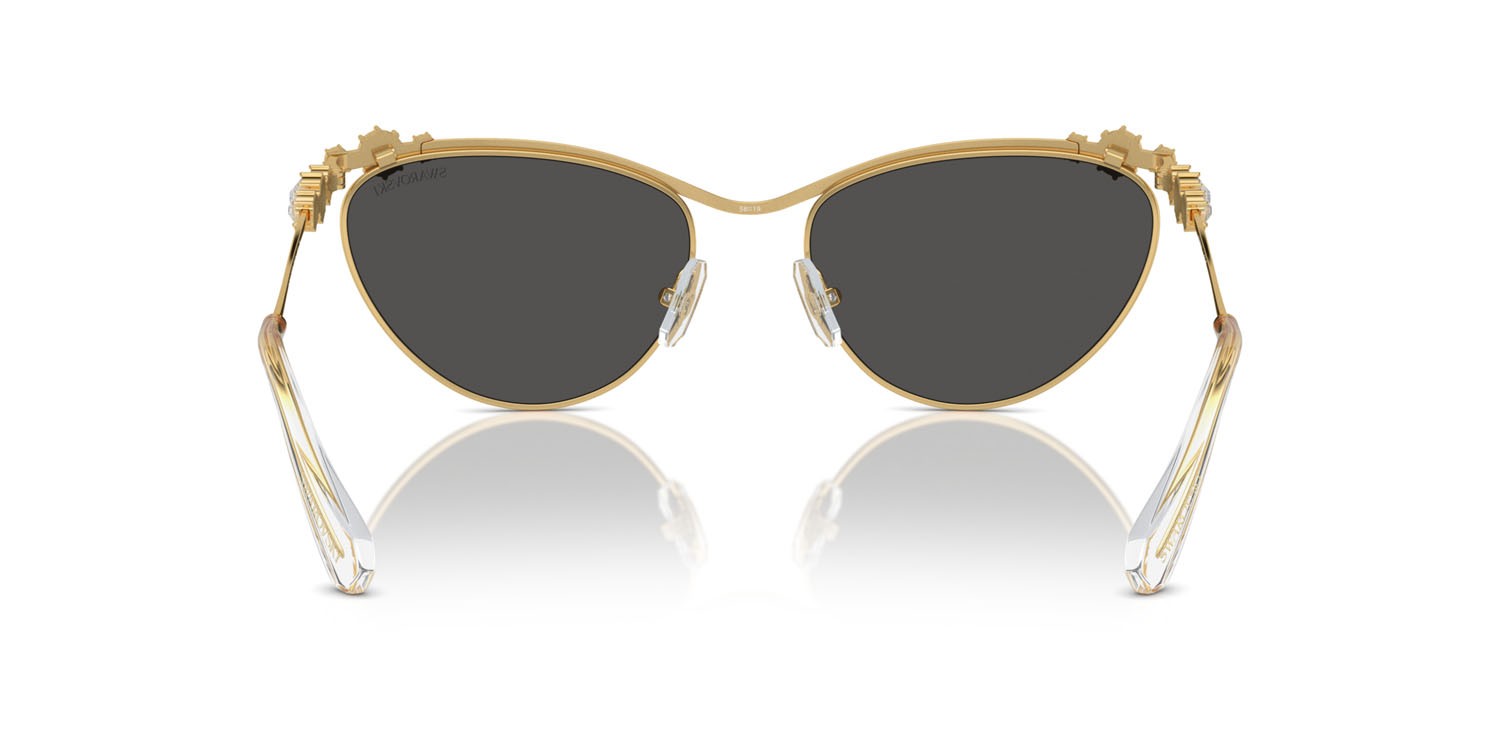 Sunglasses Swarovski SK 7017 (400487) color oro shape cat eye lenses grigio scuro