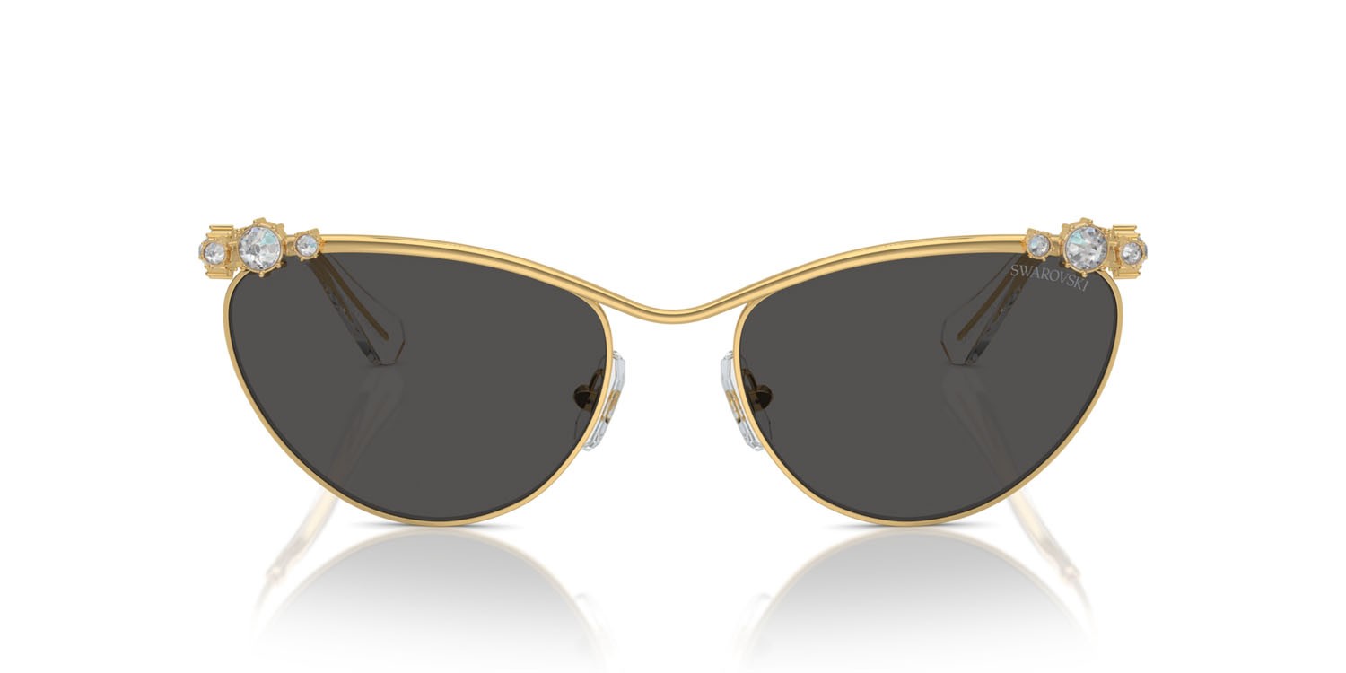 Sunglasses Swarovski SK 7017 (400487) color oro shape cat eye lenses grigio scuro