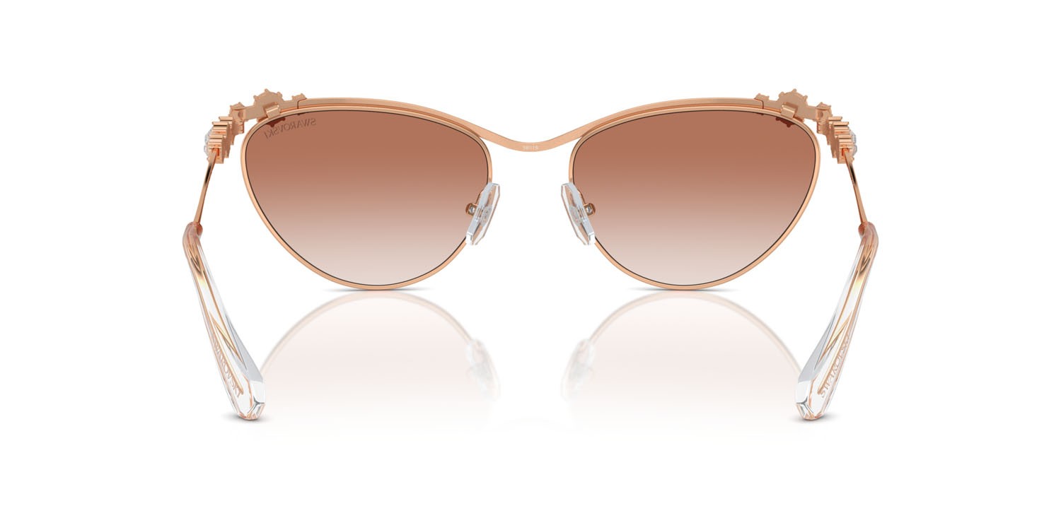 Sunglasses Swarovski SK 7017 (401413) color oro rose shape cat eye lenses rosa sfumato