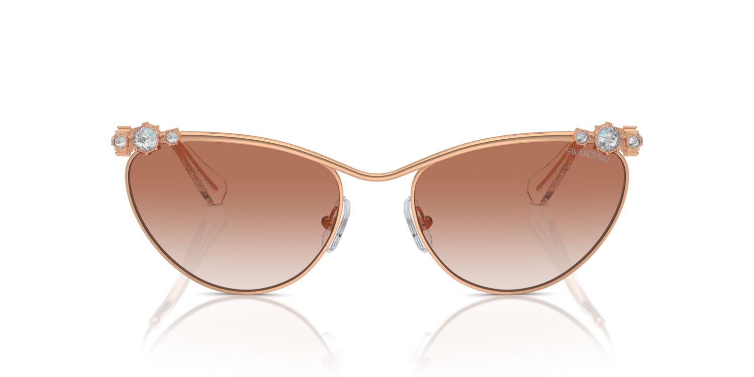 Sunglasses Swarovski SK 7017 (401413) color oro rose shape cat eye lenses rosa sfumato