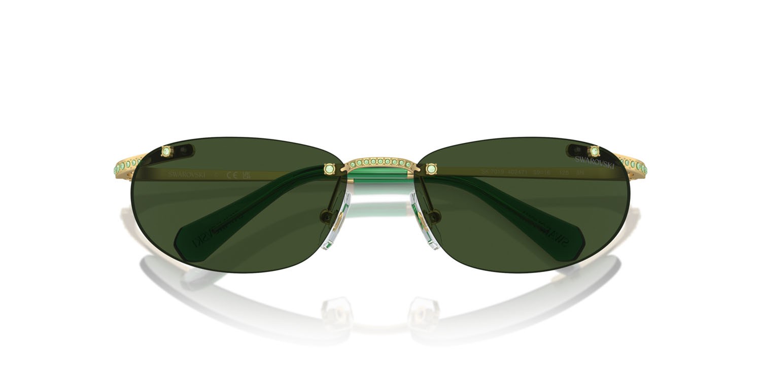 Sonnenbrillen Swarovski SK 7019 (402471) farbe oro opaco form oval gläser verde