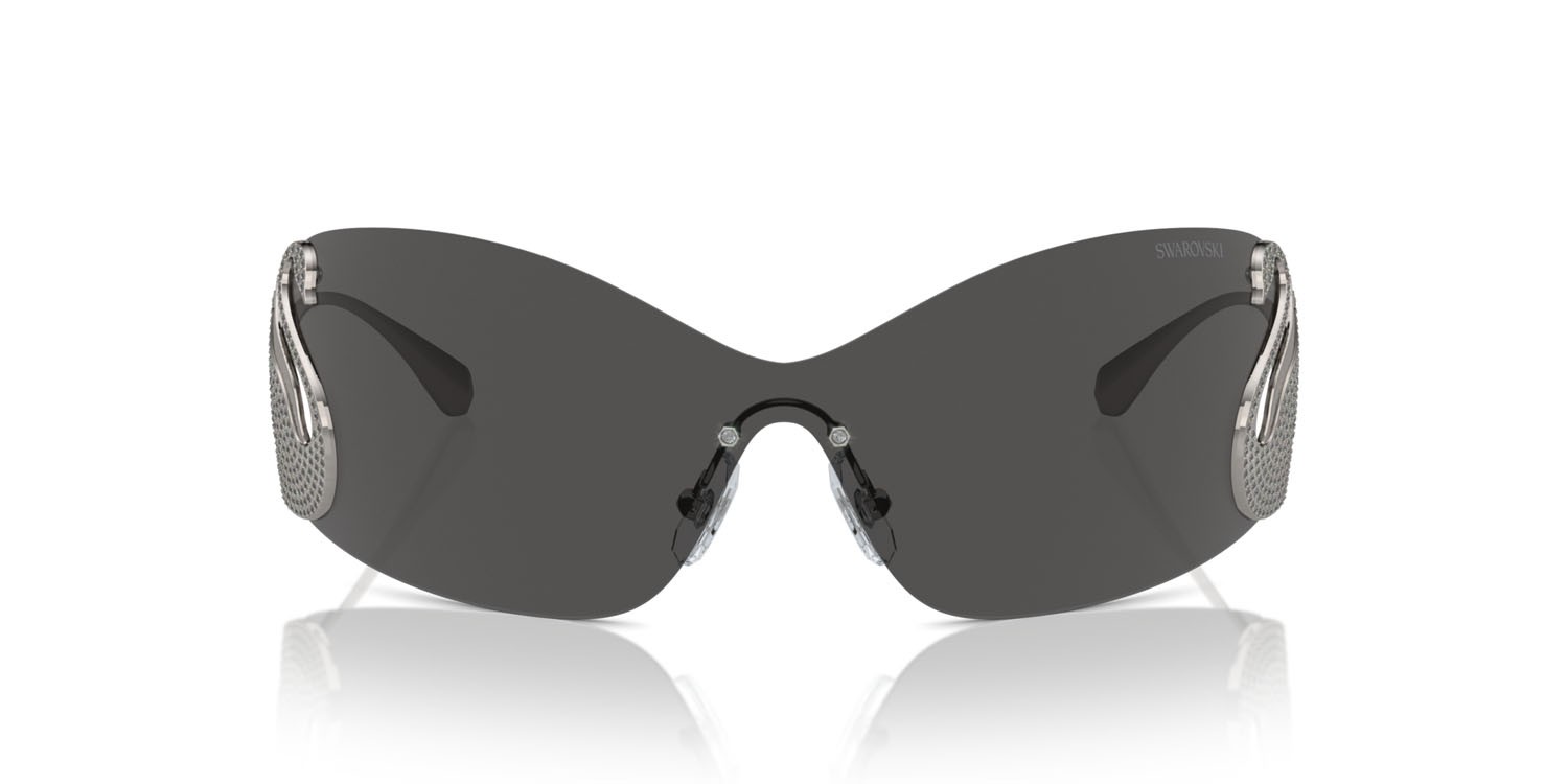 Sunglasses Swarovski SK 7020 (400987) color gunmetal shape irregular lenses grigio scuro