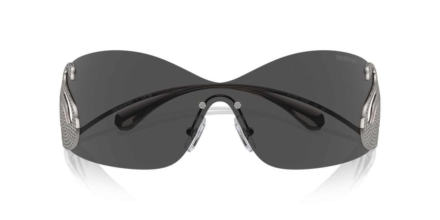 Sunglasses Swarovski SK 7020 (400987) color gunmetal shape irregular lenses grigio scuro