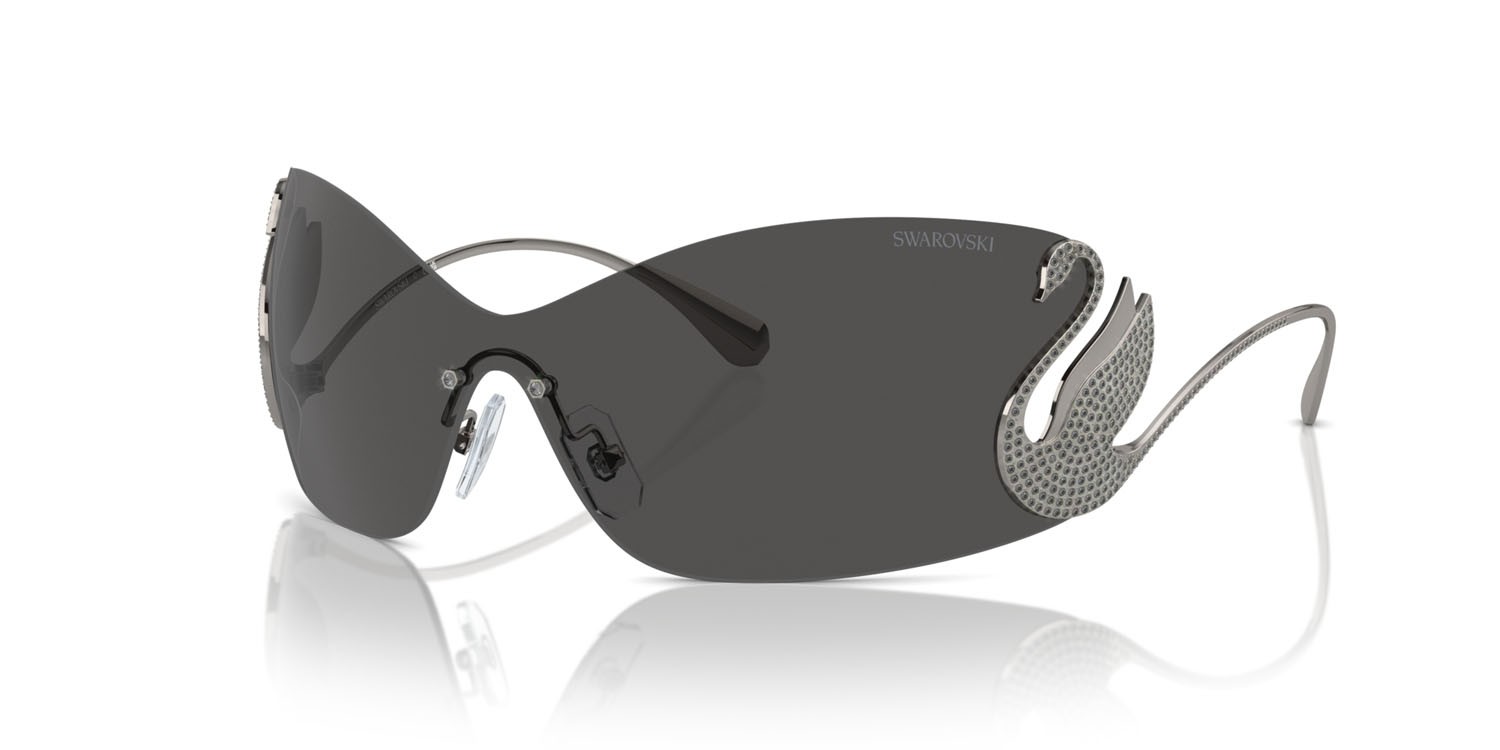 Sunglasses Swarovski SK 7020 (400987) color gunmetal shape irregular lenses grigio scuro
