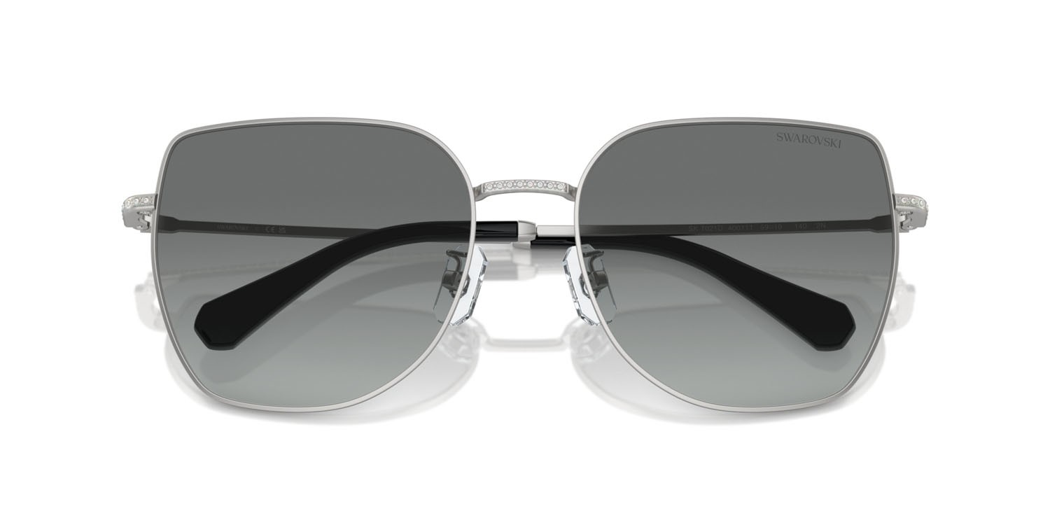 Occhiali da sole Swarovski SK 7021D (400111) colore argento opaco forma irregolare lenti grigio sfumato