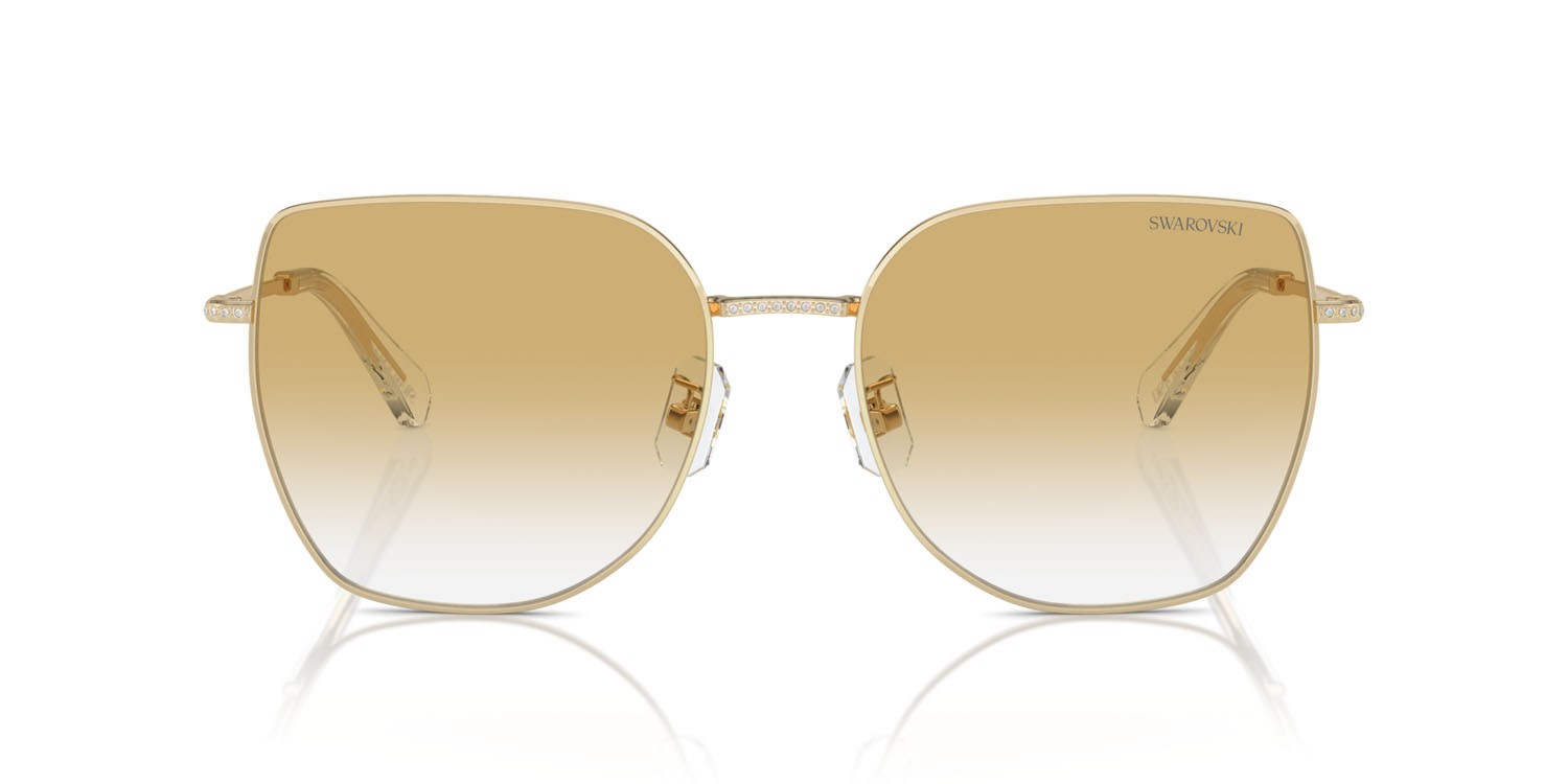 Sonnenbrillen Swarovski SK 7021D (40132Q) farbe oro pallido form unregelmäßig gläser trasparente sfumato giallo