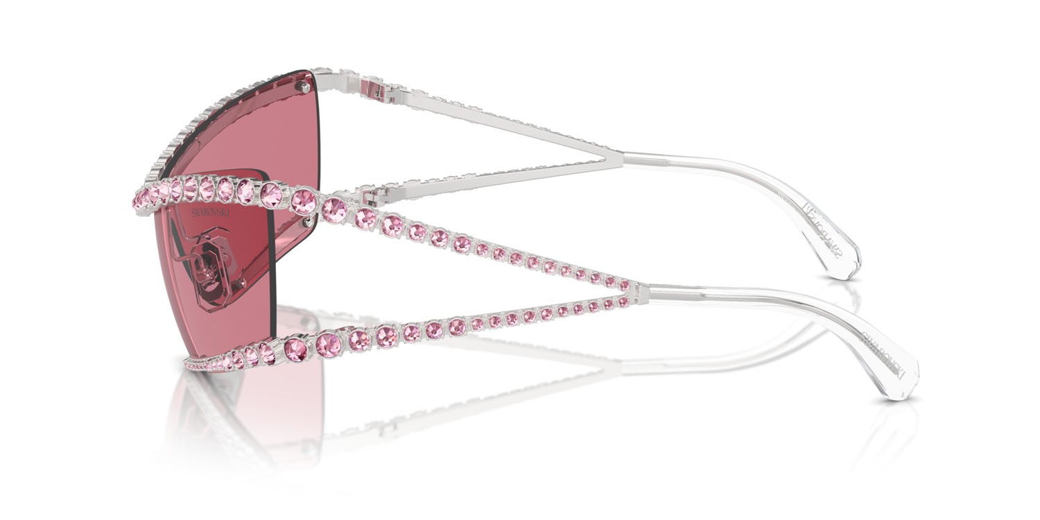 Sunglasses Swarovski SK 7022 (402384) color argento shape irregular lenses rosa