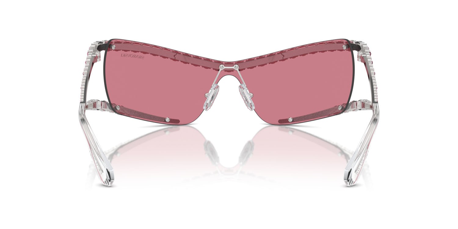 Sunglasses Swarovski SK 7022 (402384) color argento shape irregular lenses rosa