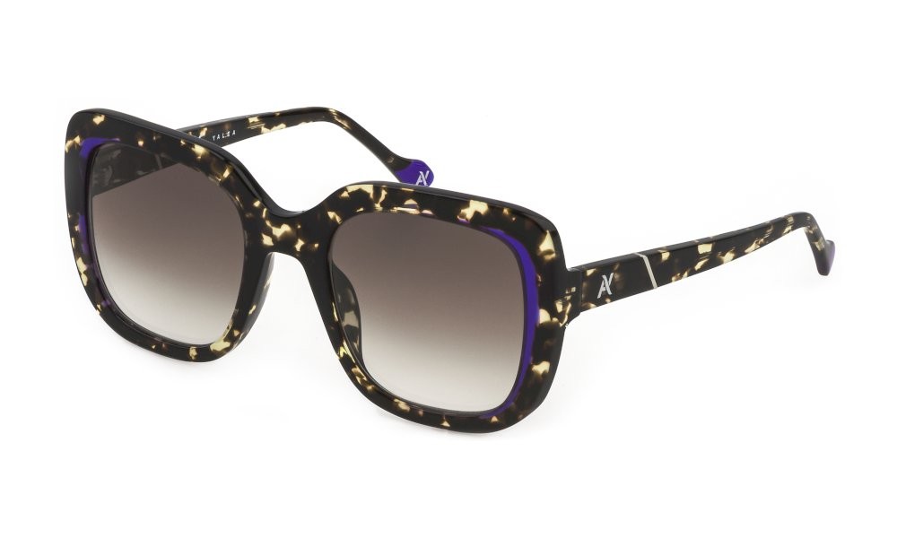 Sonnenbrillen Yalea SYA027N (0780) farbe avana miele tatuata lucida gläser violet grad.beige