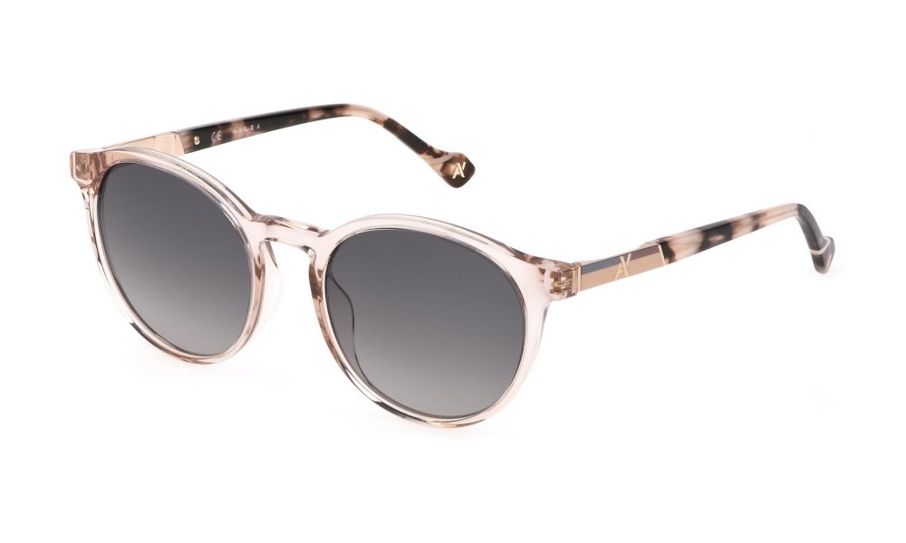 Sonnenbrillen Yalea Amna SYA032 (09AH) farbe rosa trasparente lucido gläser smoke grad.pink