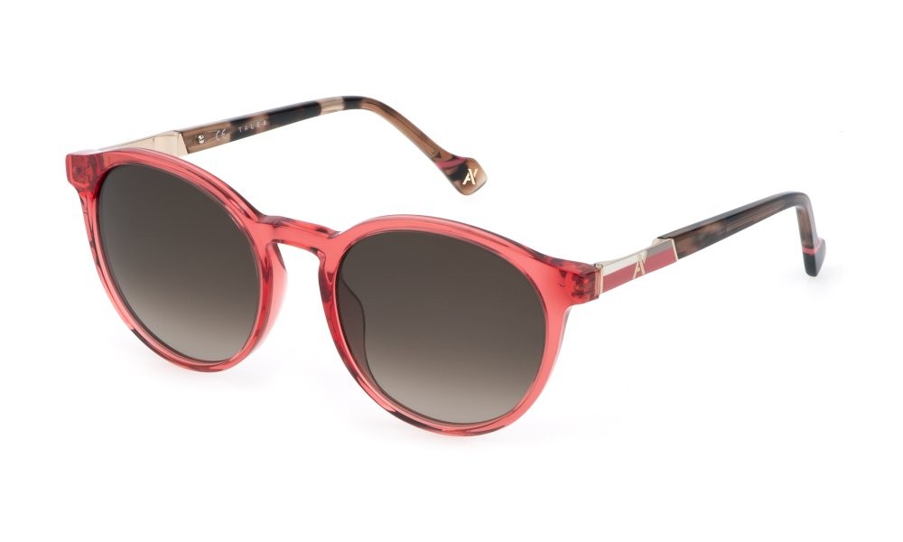 Occhiali da sole Yalea Amna SYA032 (09WE) colore rosso trasparente  lenti brown grad.