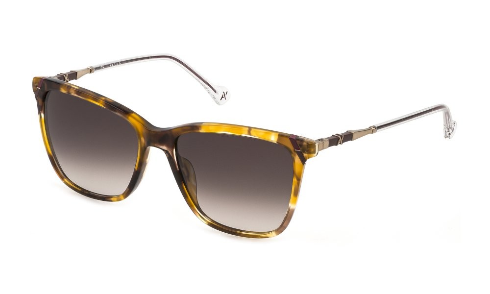 Sunglasses Yalea Dina SYA036V (0825) color avana chiara lucida lenses brown grad.pink