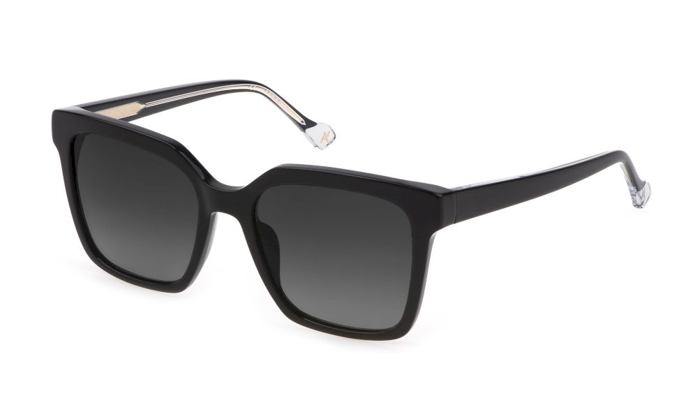 Sunglasses Yalea Xian SYA055 (700P) color nero lucido lenses smoke grad.