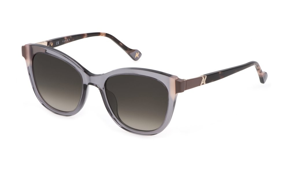 Occhiali da sole Yalea Ita SYA078 (09MB) colore grigio trasparente lenti brown grd.pink