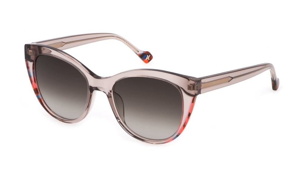 Occhiali da sole Yalea Florbela SYA081 (0913) colore beige trasparente lucido lenti brown gradient pink