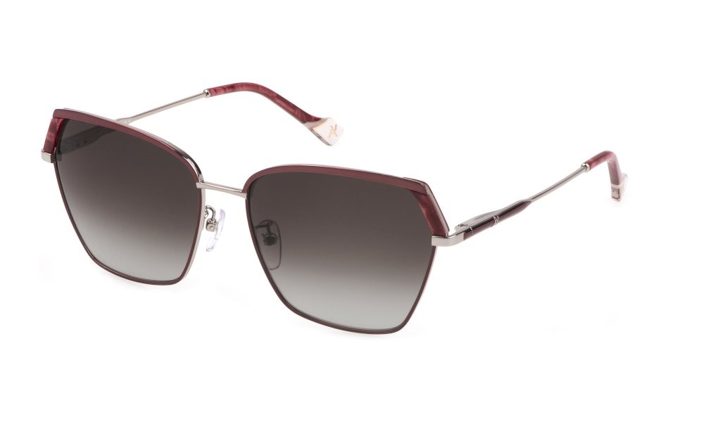 Occhiali da sole Yalea Cruz SYA083 (0K99) colore oro rosso c/parti bordeaux lucido lenti brown gradient pink