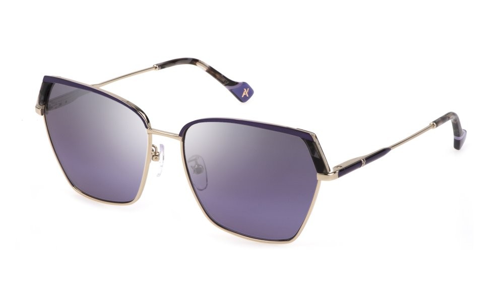Occhiali da sole Yalea Cruz SYA083 (492X) colore oro chiaro c/parti col.lucido lenti violet gradient - mirror violet