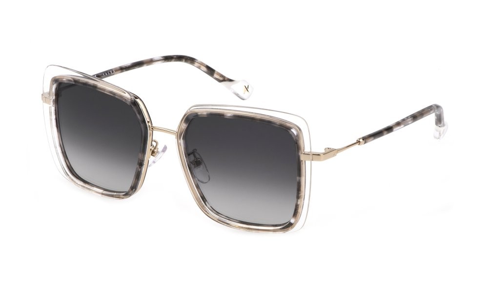 Occhiali da sole Yalea Wislawa SYA085 (0300) colore oro rosè lucido totale lenti smoke gradient