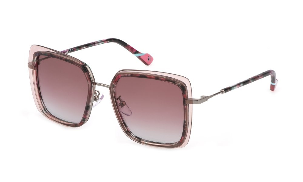 Occhiali da sole Yalea Wislawa SYA085 (0A39) colore oro rosso lucido totale lenti red gradient blue